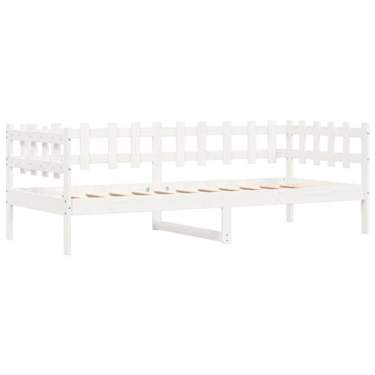 Lit de jour sans matelas blanc 80x200 cm bois de pin massif