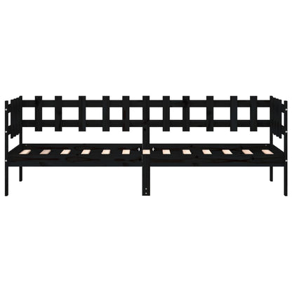 Lit de jour sans matelas noir 80x200 cm bois de pin massif