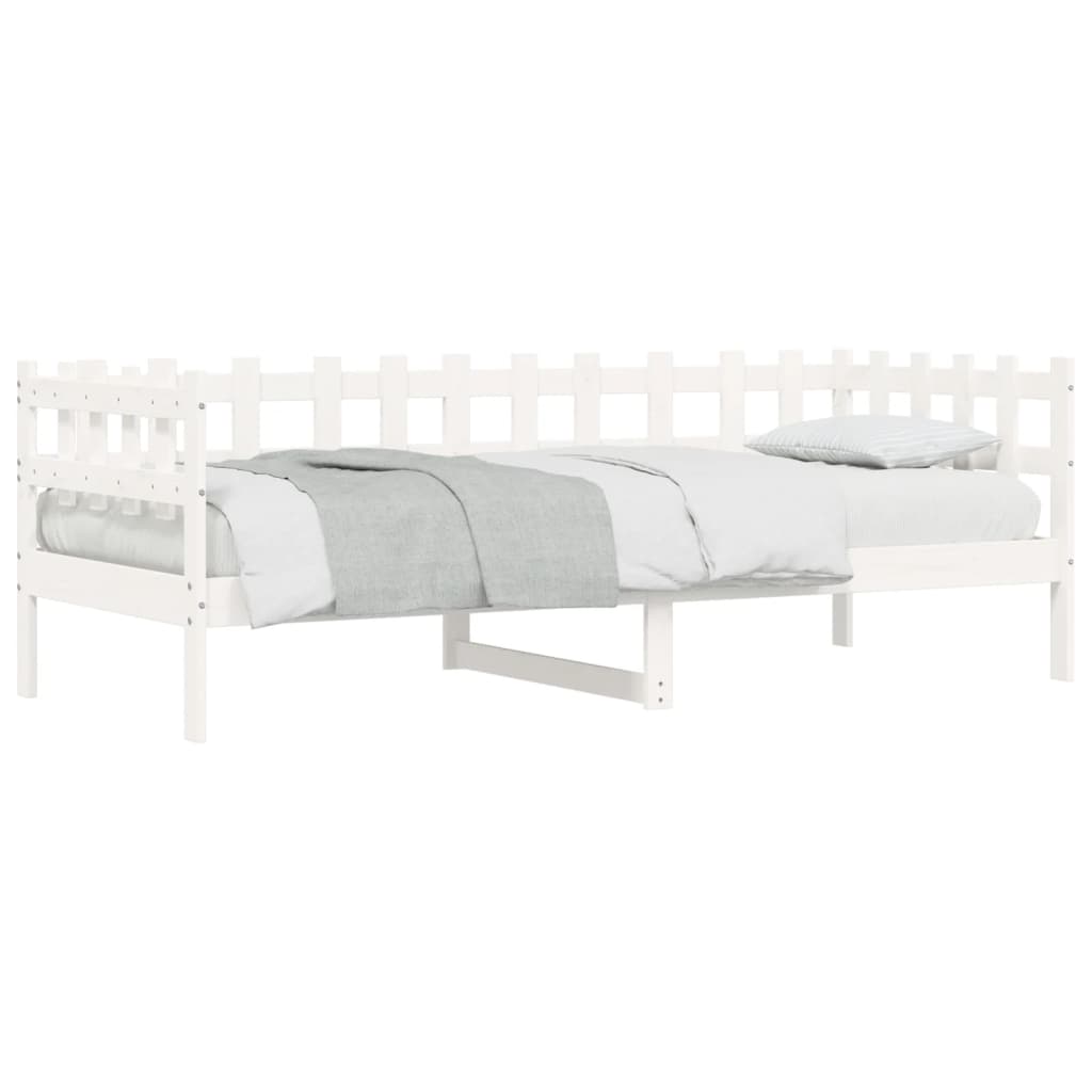 Lit de jour sans matelas blanc 90x200 cm bois de pin massif