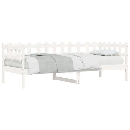 Lit de jour sans matelas blanc 90x200 cm bois de pin massif