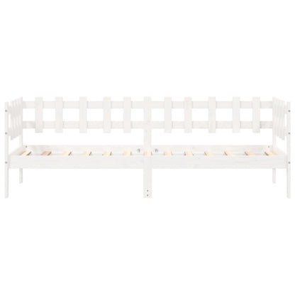 Lit de jour sans matelas blanc 90x200 cm bois de pin massif