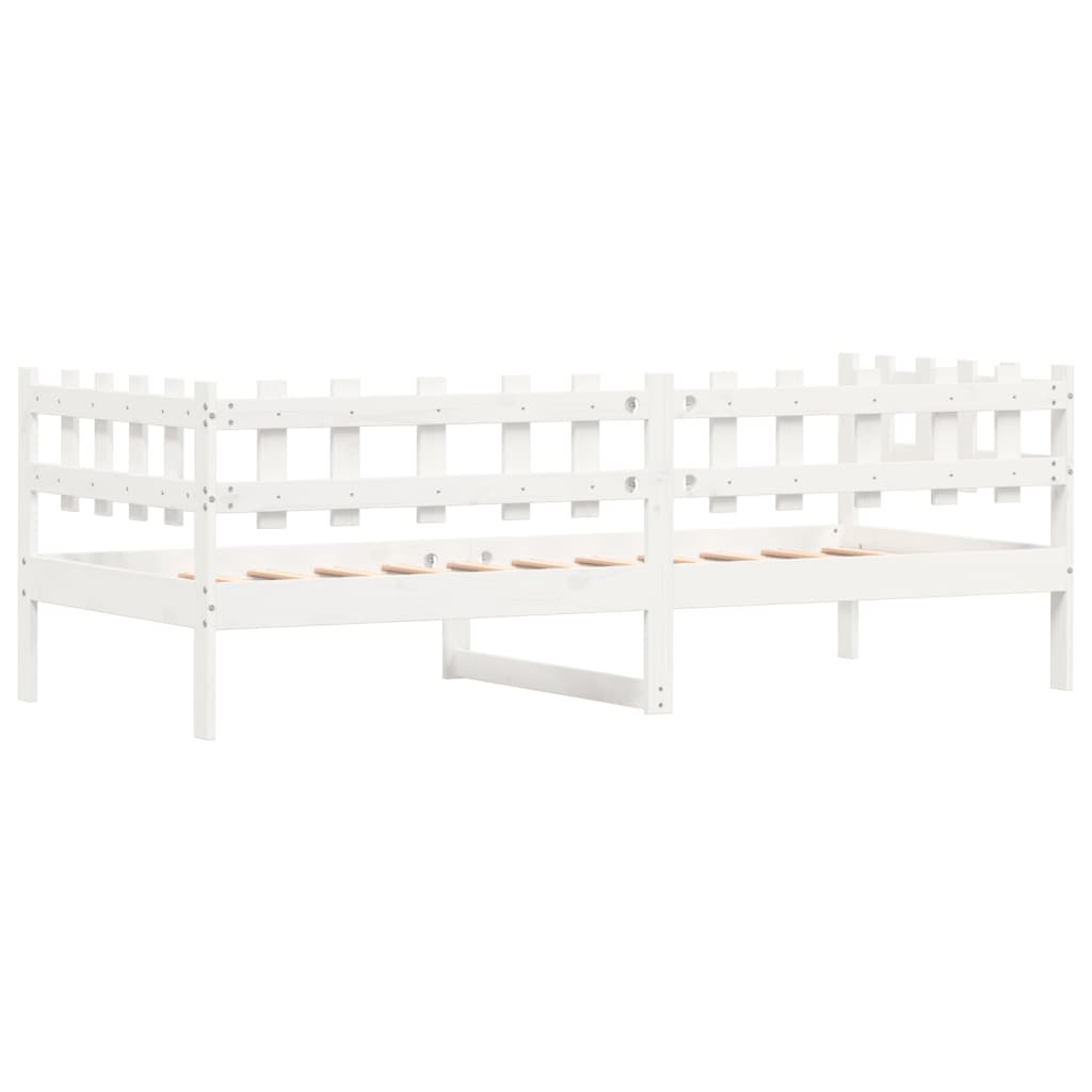 Lit de jour sans matelas blanc 90x200 cm bois de pin massif