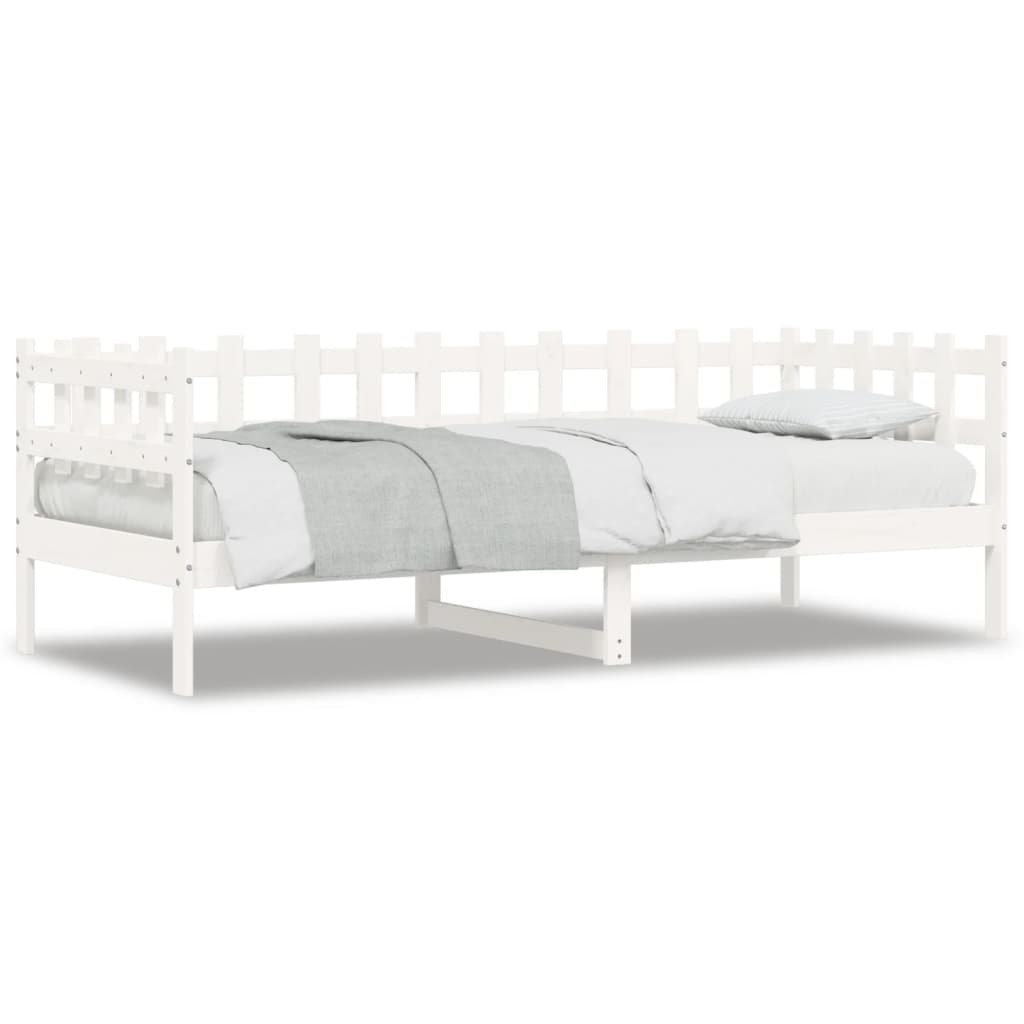 Lit de jour sans matelas blanc 90x190 cm bois de pin massif