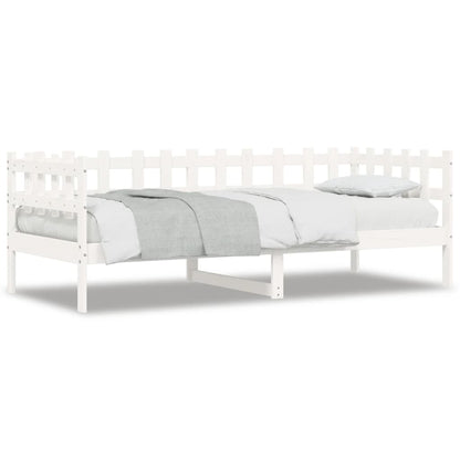 Lit de jour sans matelas blanc 90x190 cm bois de pin massif