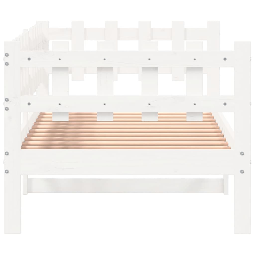 Lit de jour sans matelas blanc 90x190 cm bois de pin massif