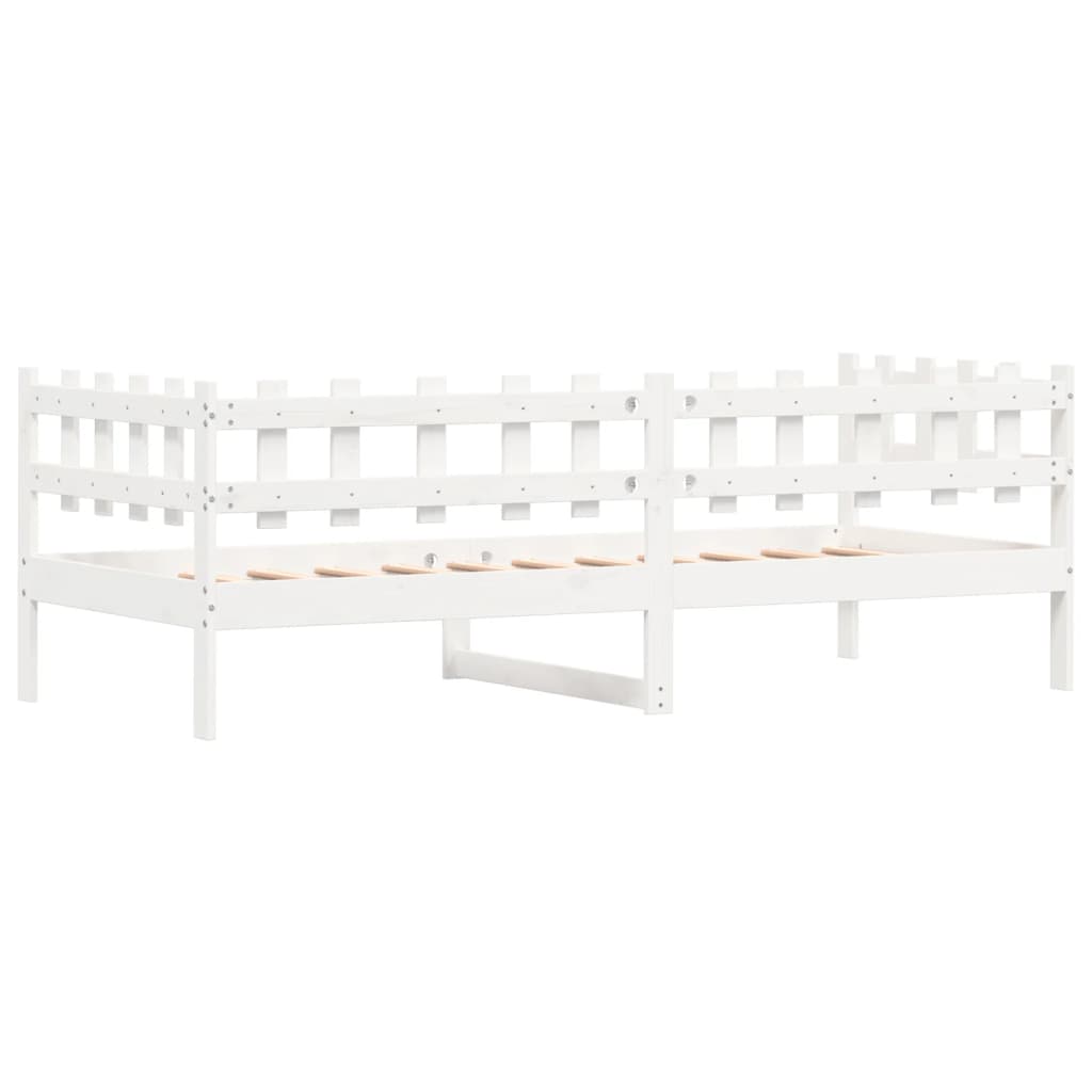 Lit de jour sans matelas blanc 90x190 cm bois de pin massif