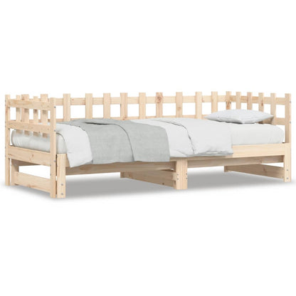 Lit coulissant sans matelas 2x(80x200) cm Bois massif