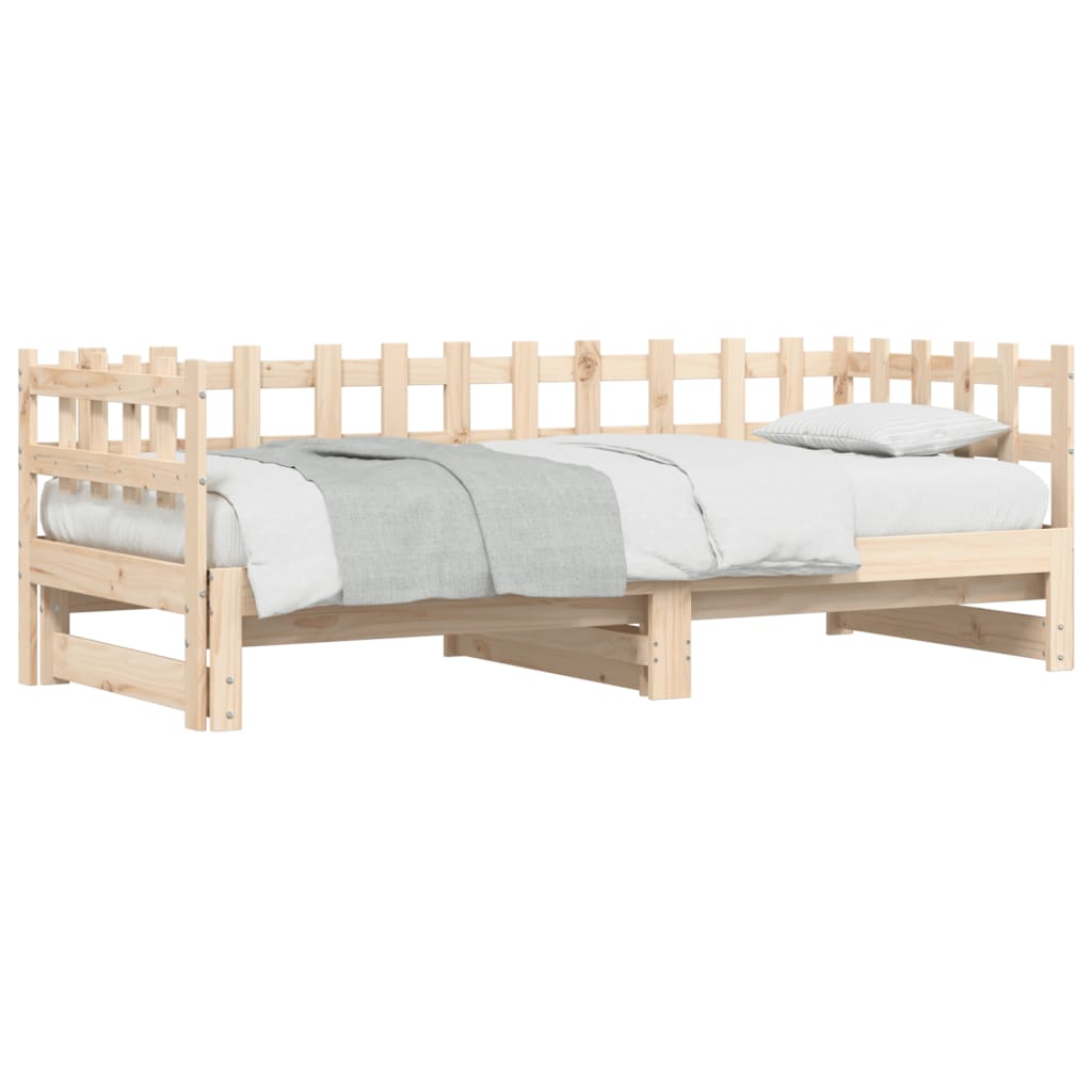 Lit coulissant sans matelas 2x(80x200) cm Bois massif