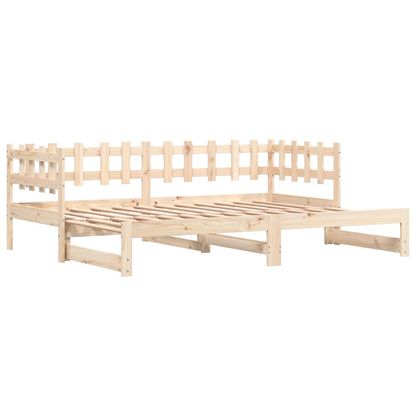 Lit coulissant sans matelas 2x(80x200) cm Bois massif