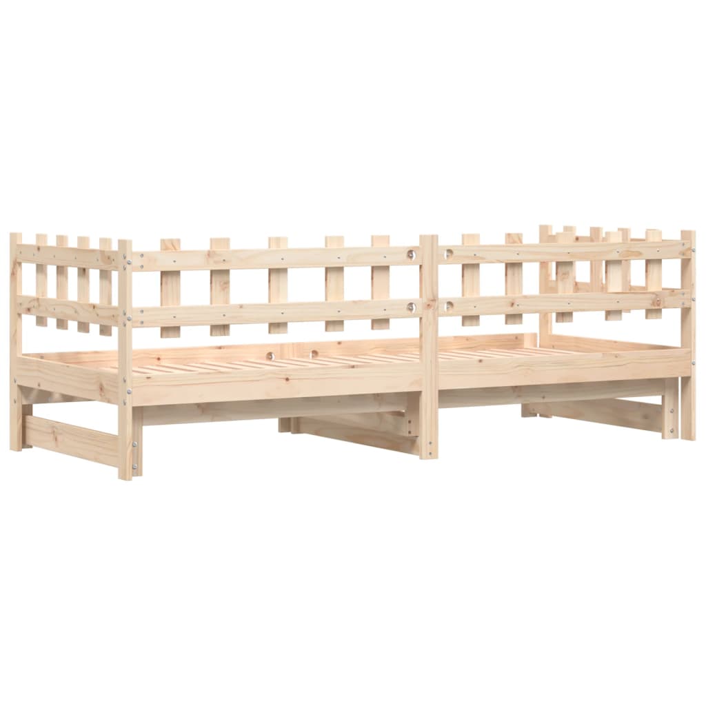 Lit coulissant sans matelas 2x(80x200) cm Bois massif