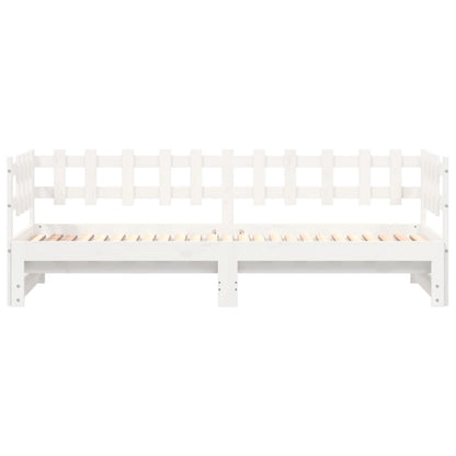 Lit coulissant sans matelas blanc 2x(80x200) cm Bois massif