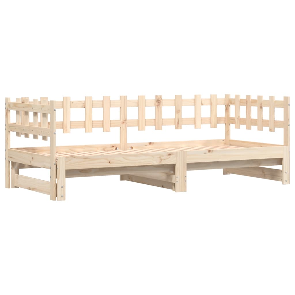 Lit coulissant sans matelas 2x(90x200) cm Bois massif