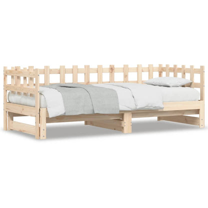 Lit coulissant sans matelas 2x(90x190) cm Bois massif