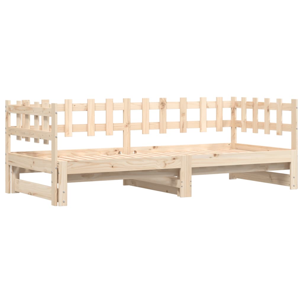 Lit coulissant sans matelas 2x(90x190) cm Bois massif