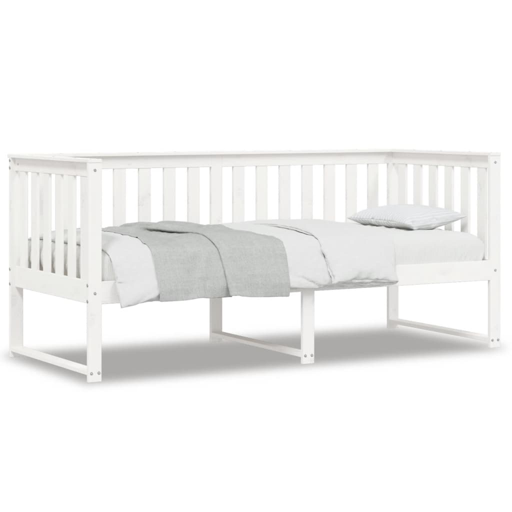 Lit de jour sans matelas blanc 80x200 cm bois de pin massif