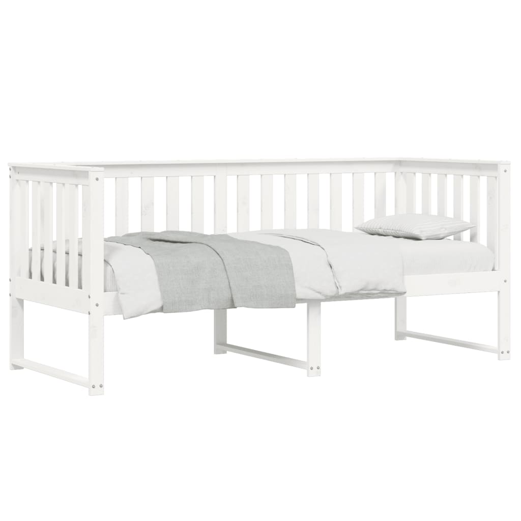 Lit de jour sans matelas blanc 80x200 cm bois de pin massif