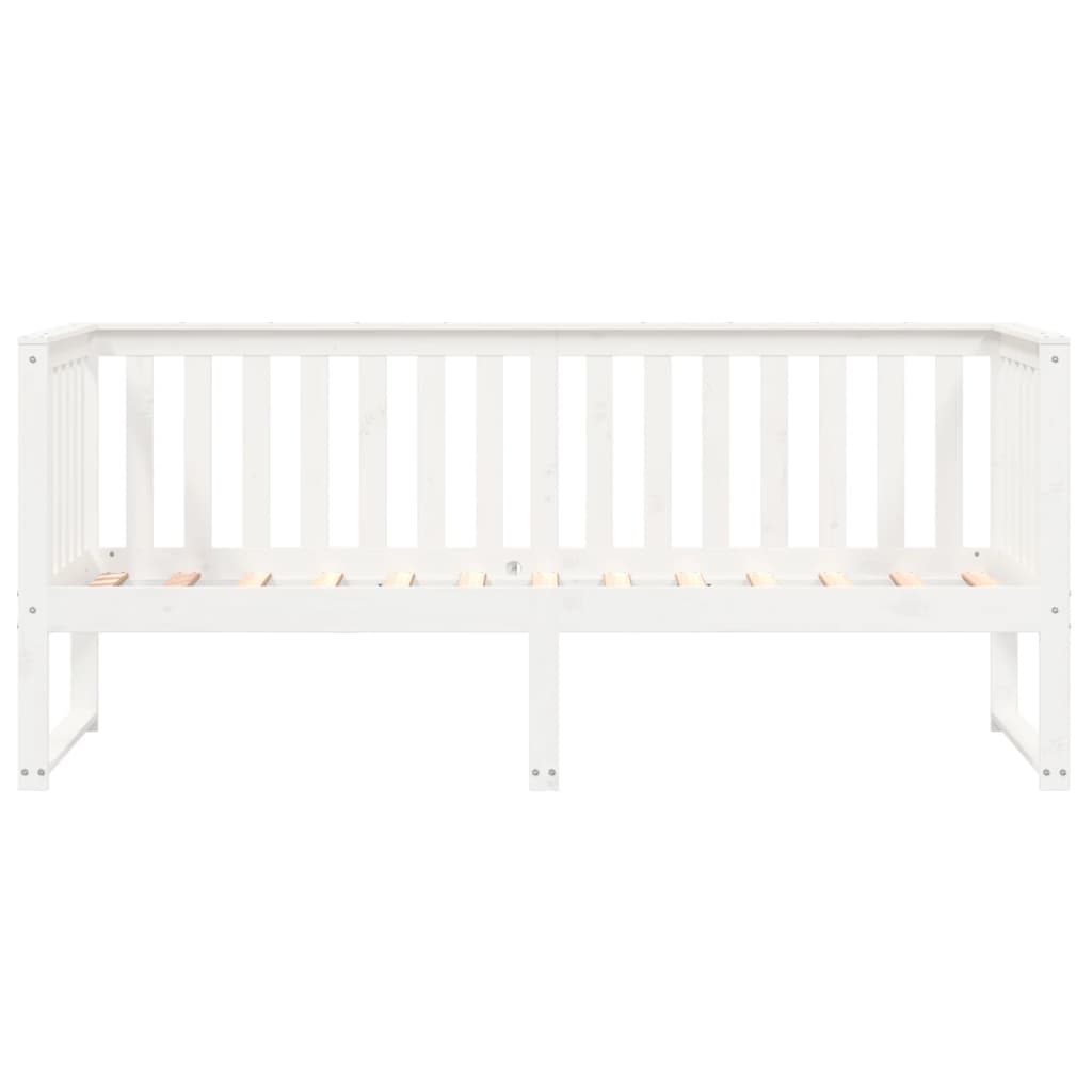 Lit de jour sans matelas blanc 80x200 cm bois de pin massif