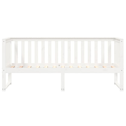 Lit de jour sans matelas blanc 80x200 cm bois de pin massif