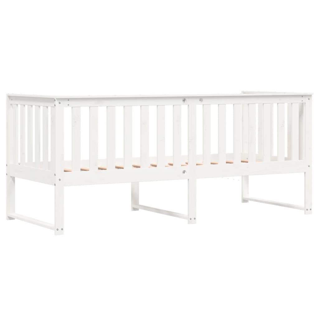 Lit de jour sans matelas blanc 80x200 cm bois de pin massif