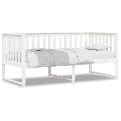 Lit de jour sans matelas blanc 90x190 cm bois de pin massif