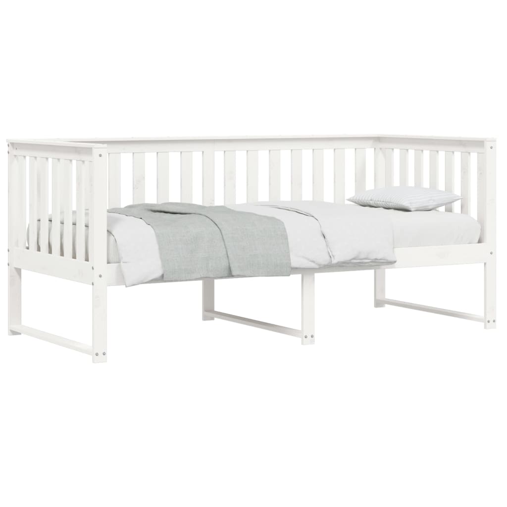 Lit de jour sans matelas blanc 90x190 cm bois de pin massif