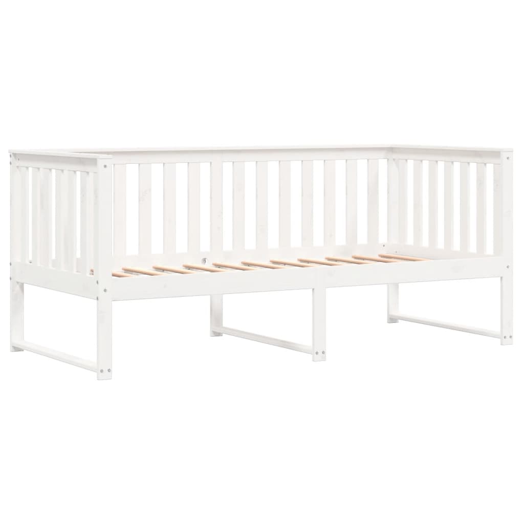 Lit de jour sans matelas blanc 90x190 cm bois de pin massif