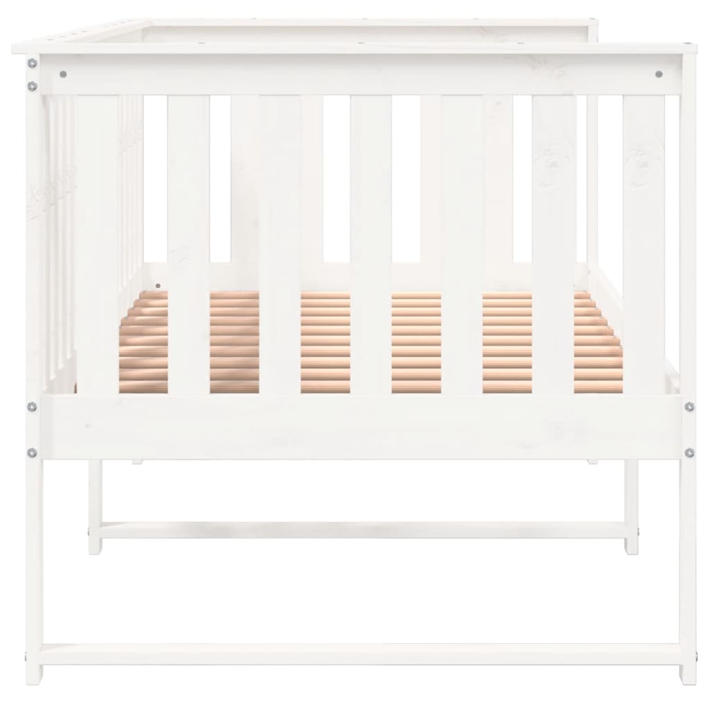 Lit de jour sans matelas blanc 90x190 cm bois de pin massif