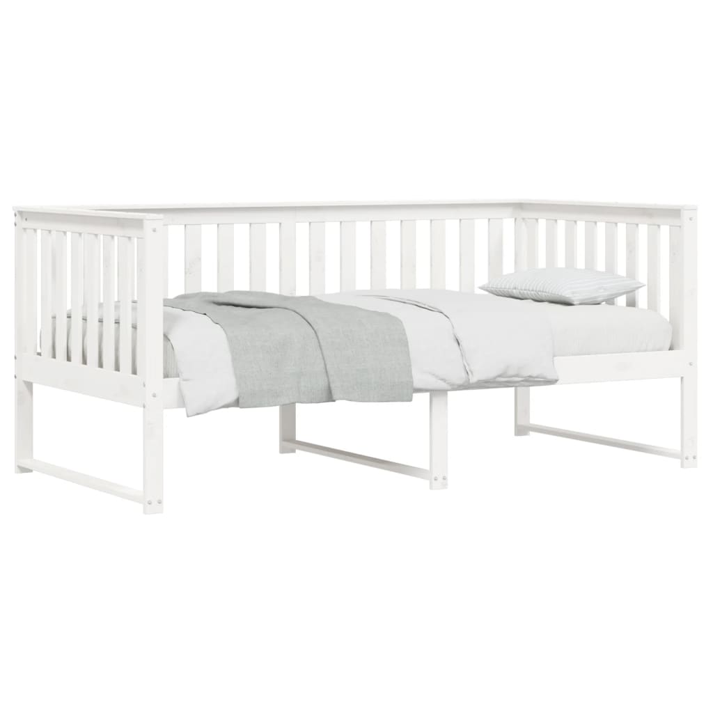 Lit de jour sans matelas blanc 100x200 cm bois de pin massif