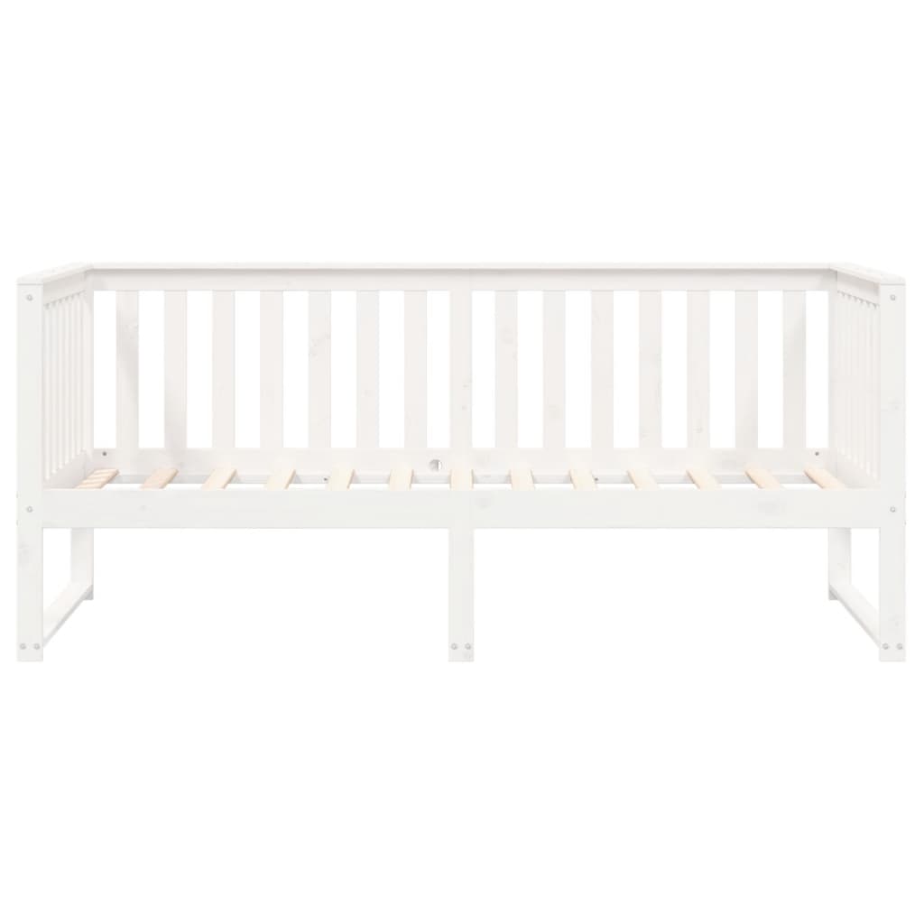 Lit de jour sans matelas blanc 100x200 cm bois de pin massif