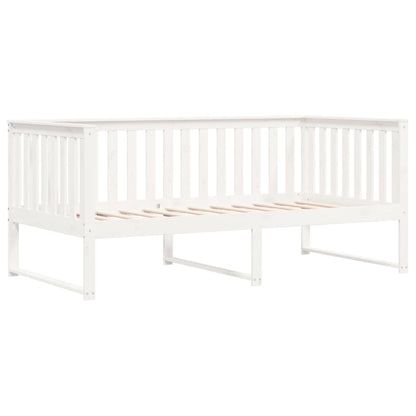 Lit de jour sans matelas blanc 100x200 cm bois de pin massif