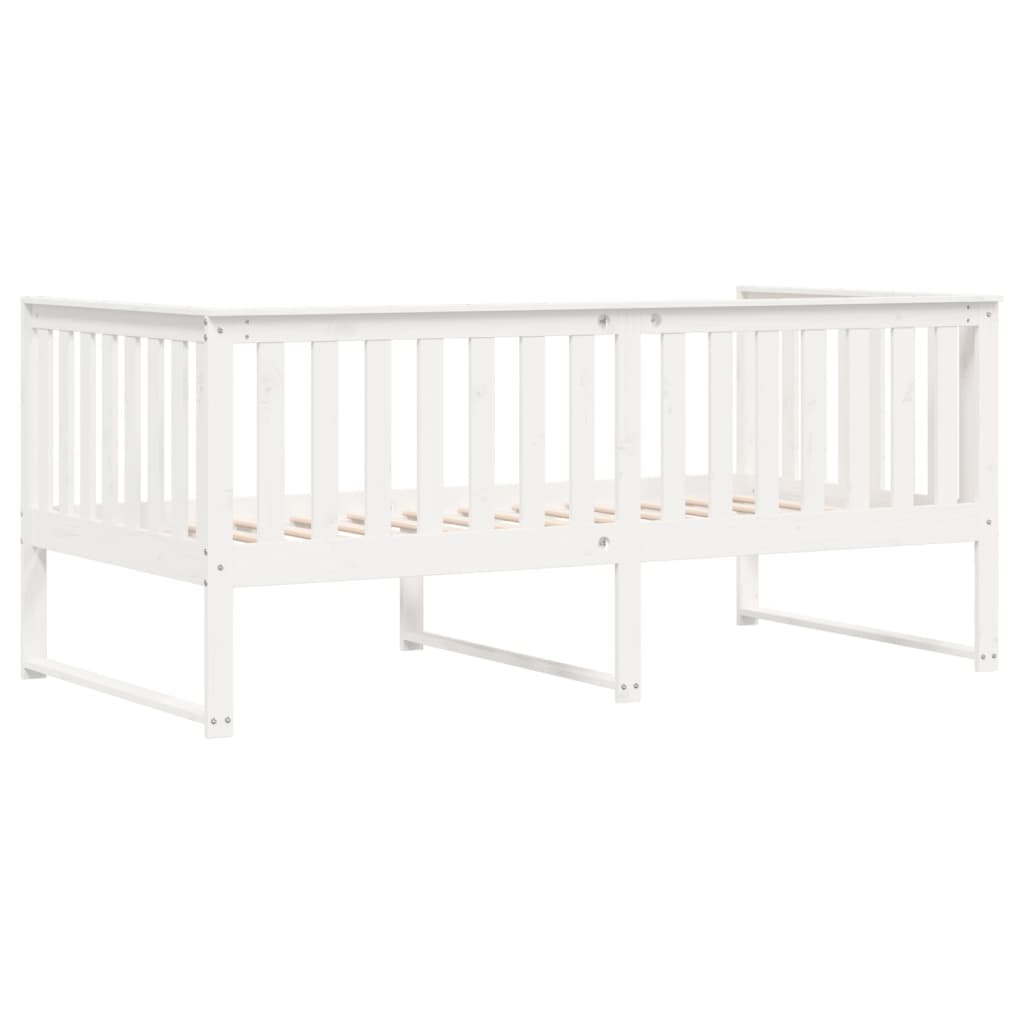 Lit de jour sans matelas blanc 100x200 cm bois de pin massif