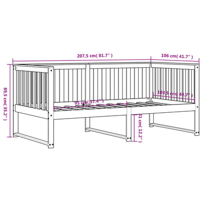 Lit de jour sans matelas blanc 100x200 cm bois de pin massif