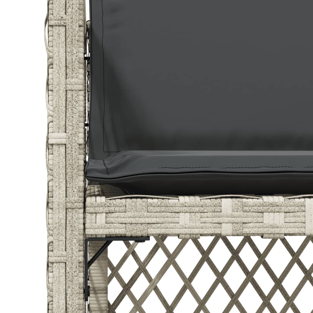 Chaises de jardin avec coussins lot de 4 gris clair poly rotin