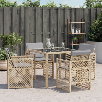 Chaises de jardin avec coussins lot de 4 mélange beige