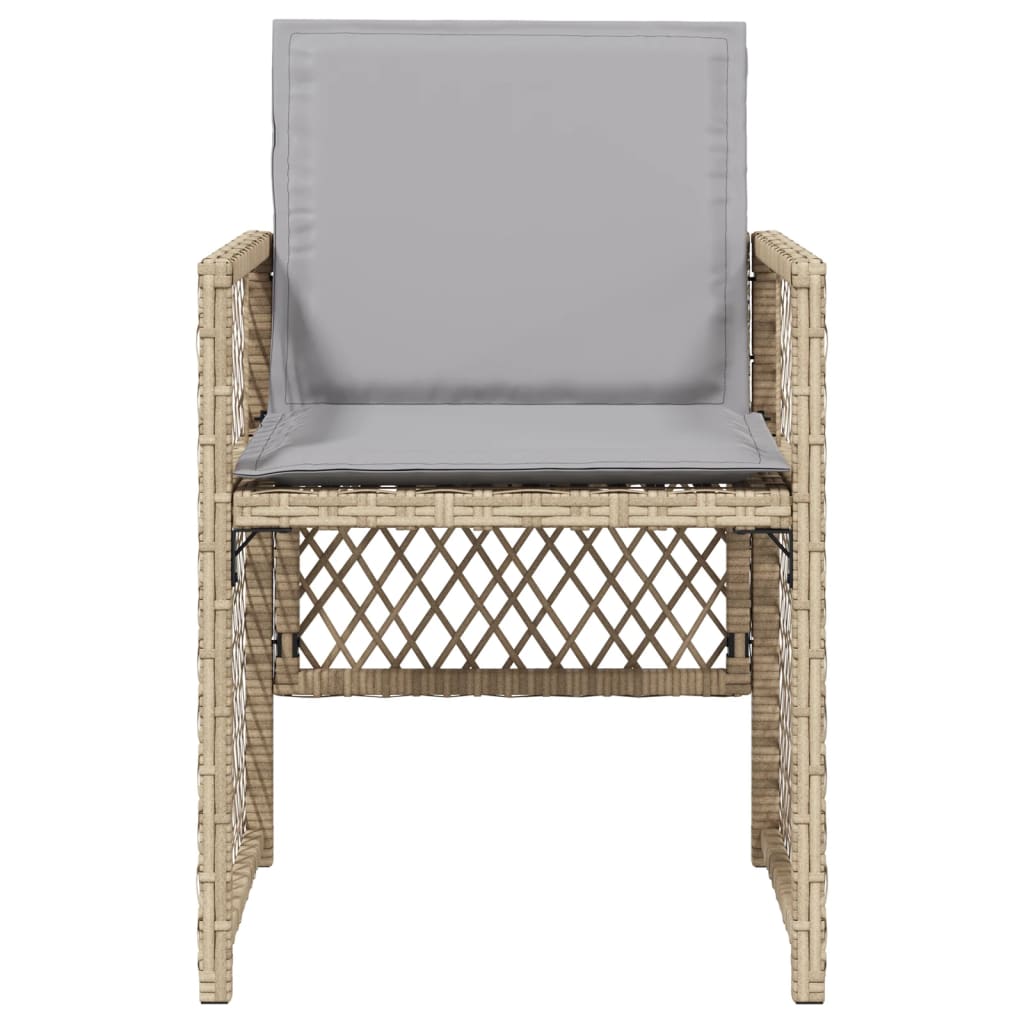 Chaises de jardin avec coussins lot de 4 mélange beige