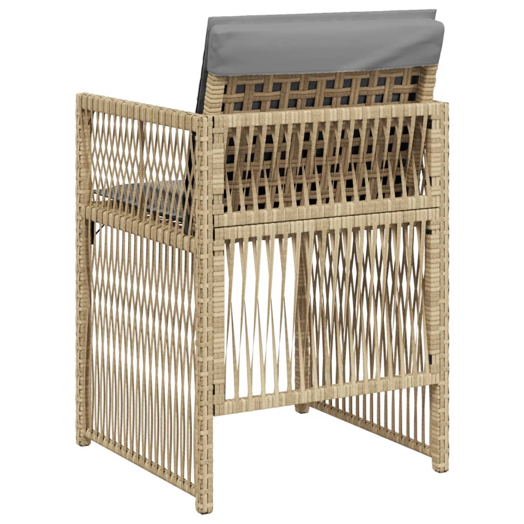 Chaises de jardin avec coussins lot de 4 mélange beige