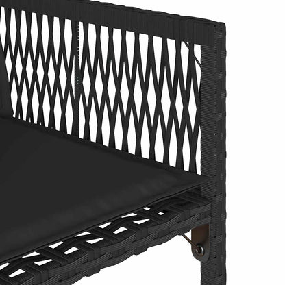 Chaises de jardin lot de 4 avec coussins noir résine tressée