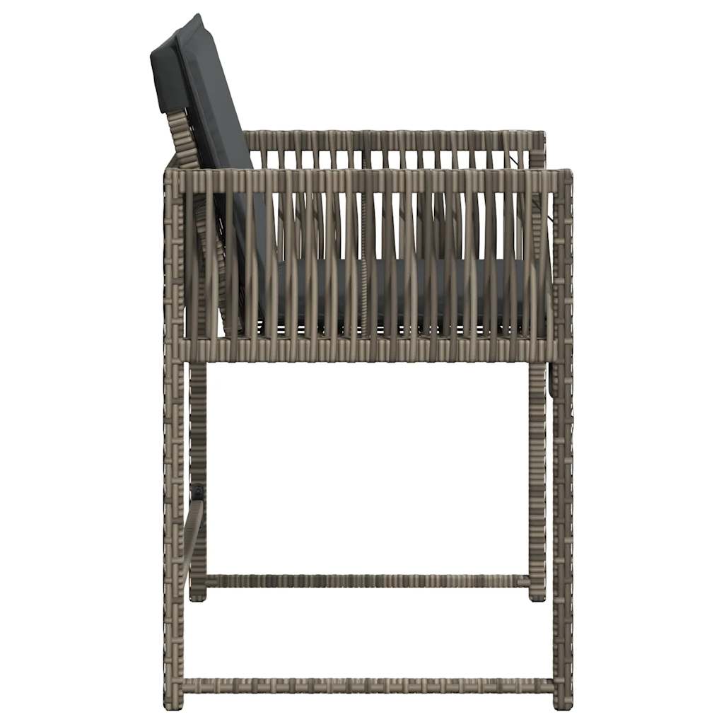 Chaises de jardin avec coussins lot de 4 gris résine tressée