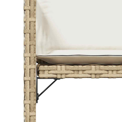 Chaises de jardin avec coussins lot de 4 beige résine tressée