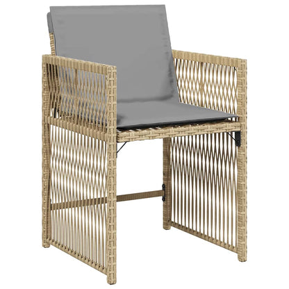 Chaises de jardin avec coussins lot de 4 mélange beige