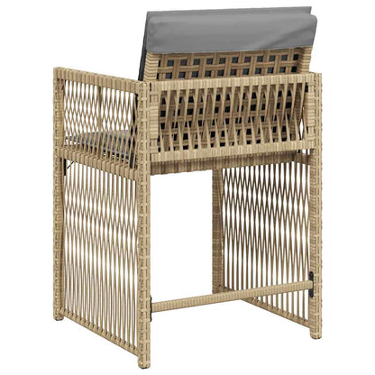 Chaises de jardin avec coussins lot de 4 mélange beige