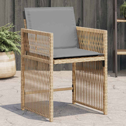 Chaises de jardin avec coussins lot de 4 mélange beige