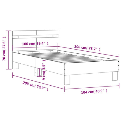 Cadre de lit sans matelas avec tête de lit blanc 100x200 cm