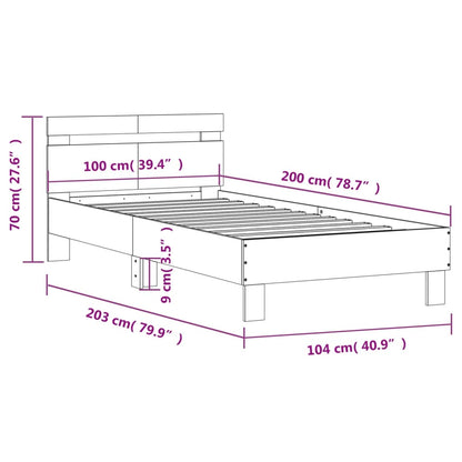 Cadre de lit sans matelas avec tête de lit 100x200 cm