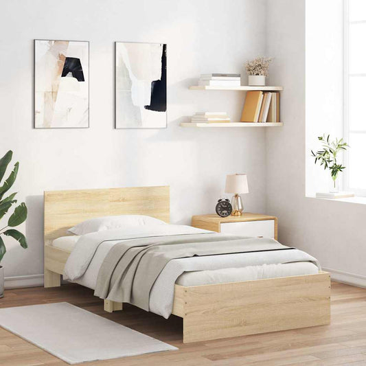 Cadre de lit sans matelas avec tête de lit 100x200 cm