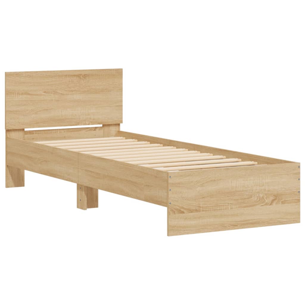 Cadre de lit sans matelas avec tête de lit 75x190 cm