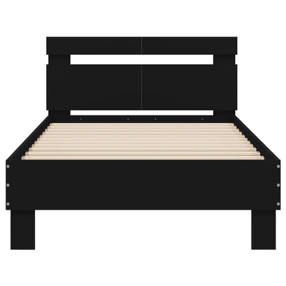 Cadre de lit sans matelas avec lumières LED noir 100x200 cm