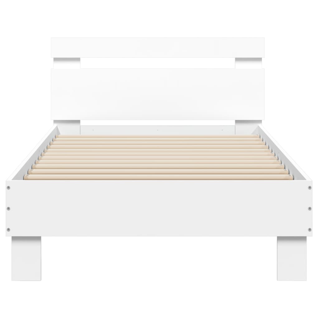 Cadre de lit sans matelas avec lumières LED blanc 90x200 cm