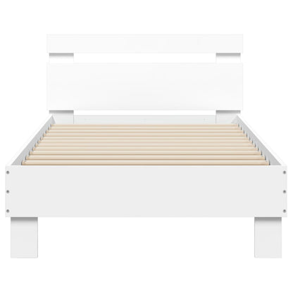 Cadre de lit sans matelas avec lumières LED blanc 90x200 cm