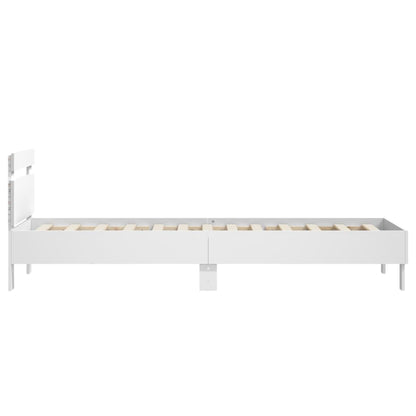 Cadre de lit sans matelas avec lumières LED blanc 90x200 cm